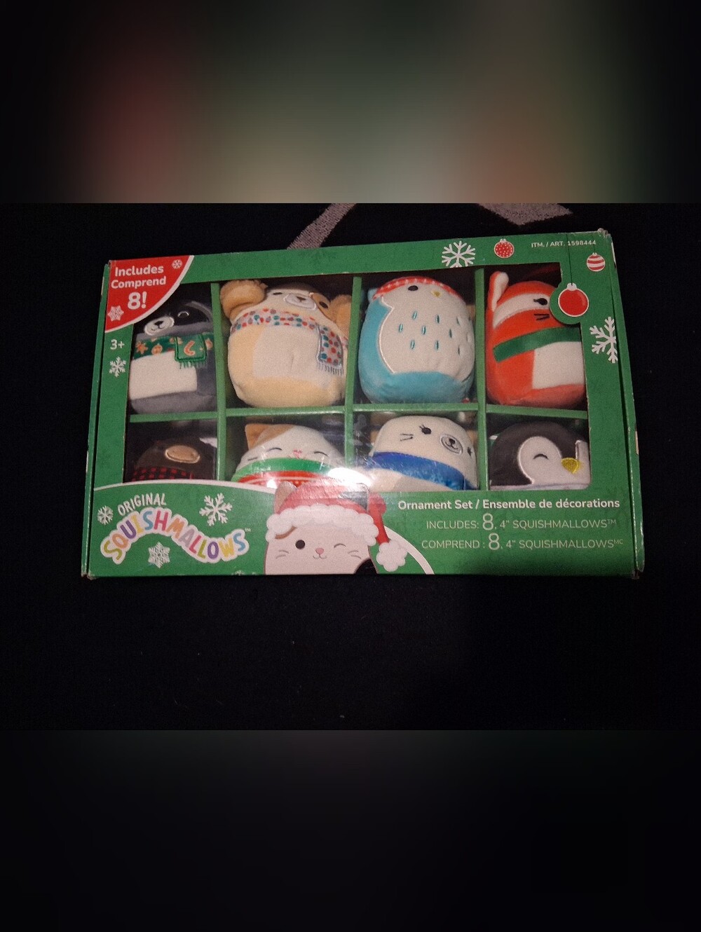 Squishmallows Holiday Ornament Set - Assorted Pastel Plush Characters. 2023